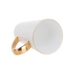 Taza Cónica Blanca 17oz con Asa Dorada