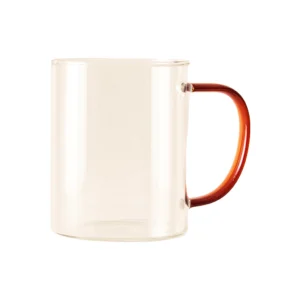 Taza Vidrio con Asa de Color 12oz
